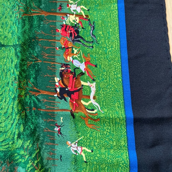Liberty of London Hunting Scene Silk Scarf - Picture 3 of 4